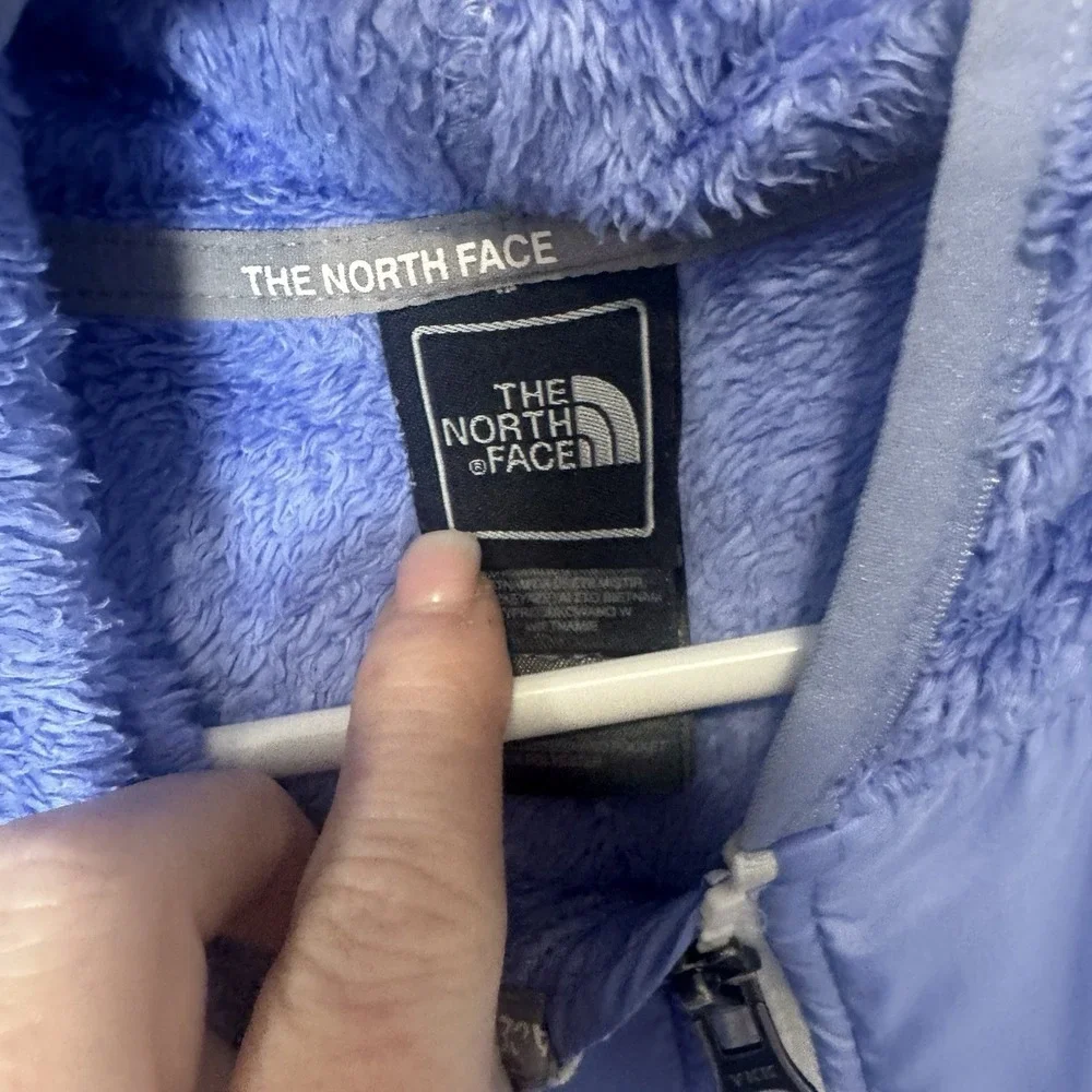 The North‎ Face Jacket Hoodie Girls Size L 14 16 Sherpa Purple Fleece Full Zip
